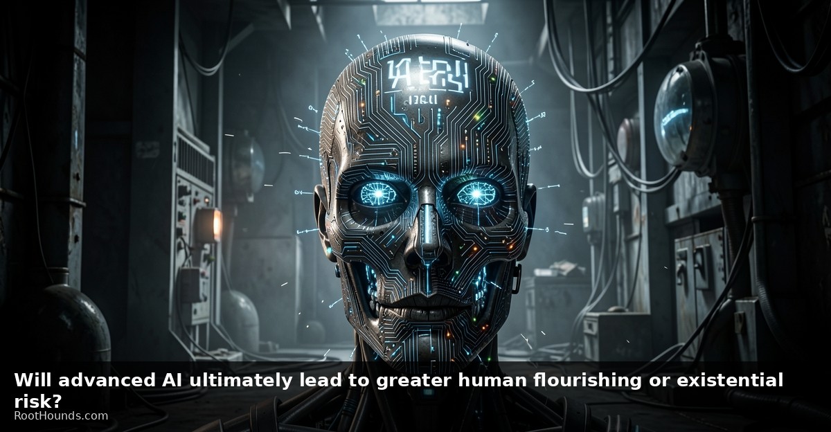 Will advanced AI ultimately lead to greater human flourishing or existential risk?