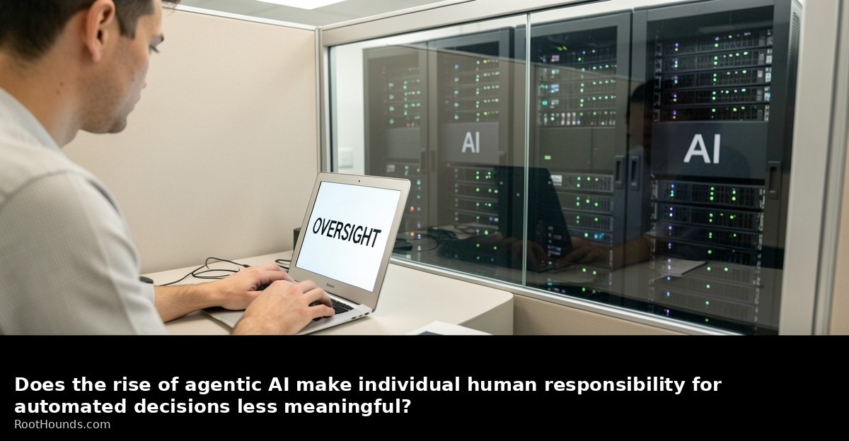 Does the rise of agentic AI make individual human responsibility for automated decisions less meaningful?