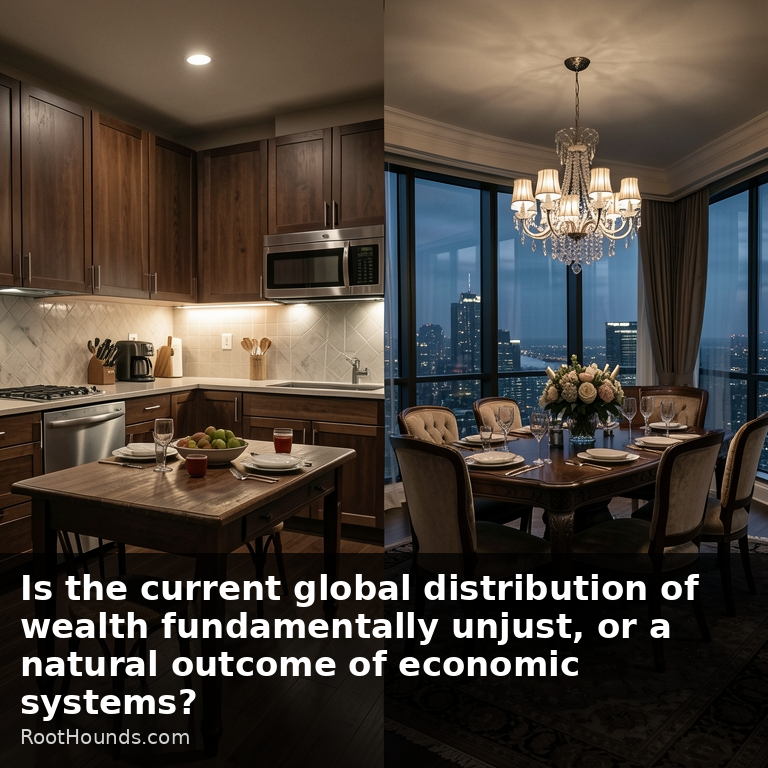 Is the current global distribution of wealth fundamentally unjust, or a natural outcome of economic systems?